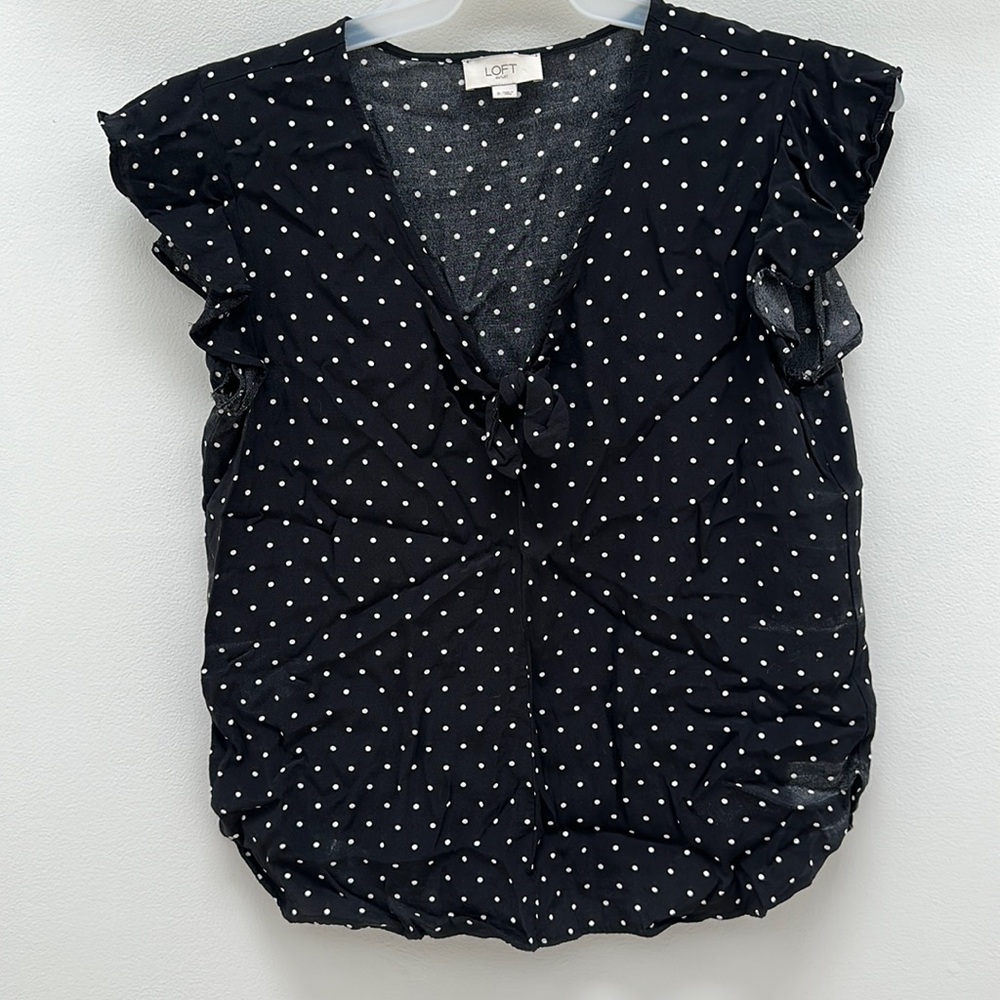 Loft blouse - v neck and bow tie